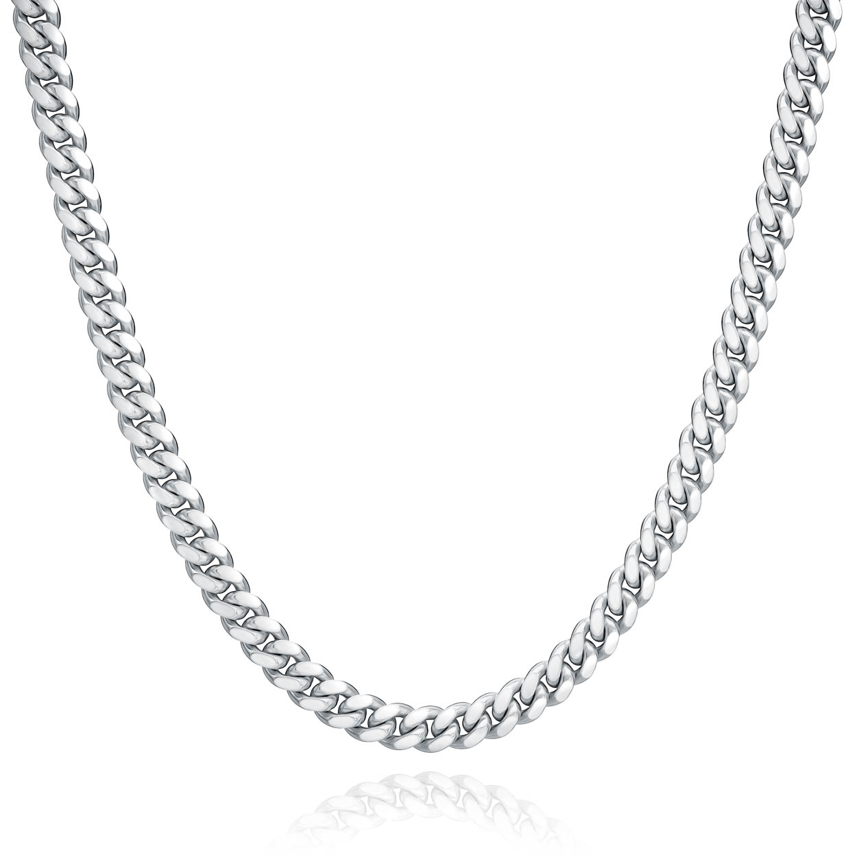 2mm Cuban Chain Necklace, Sterling Silver, Men's Necklaces