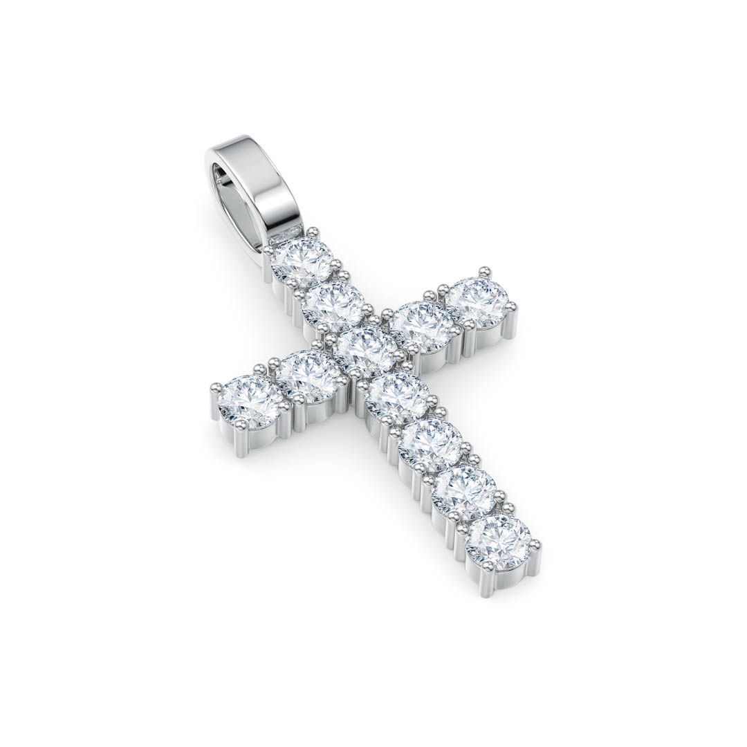 925 Sterling Silver hot Cross & Diamond Neck