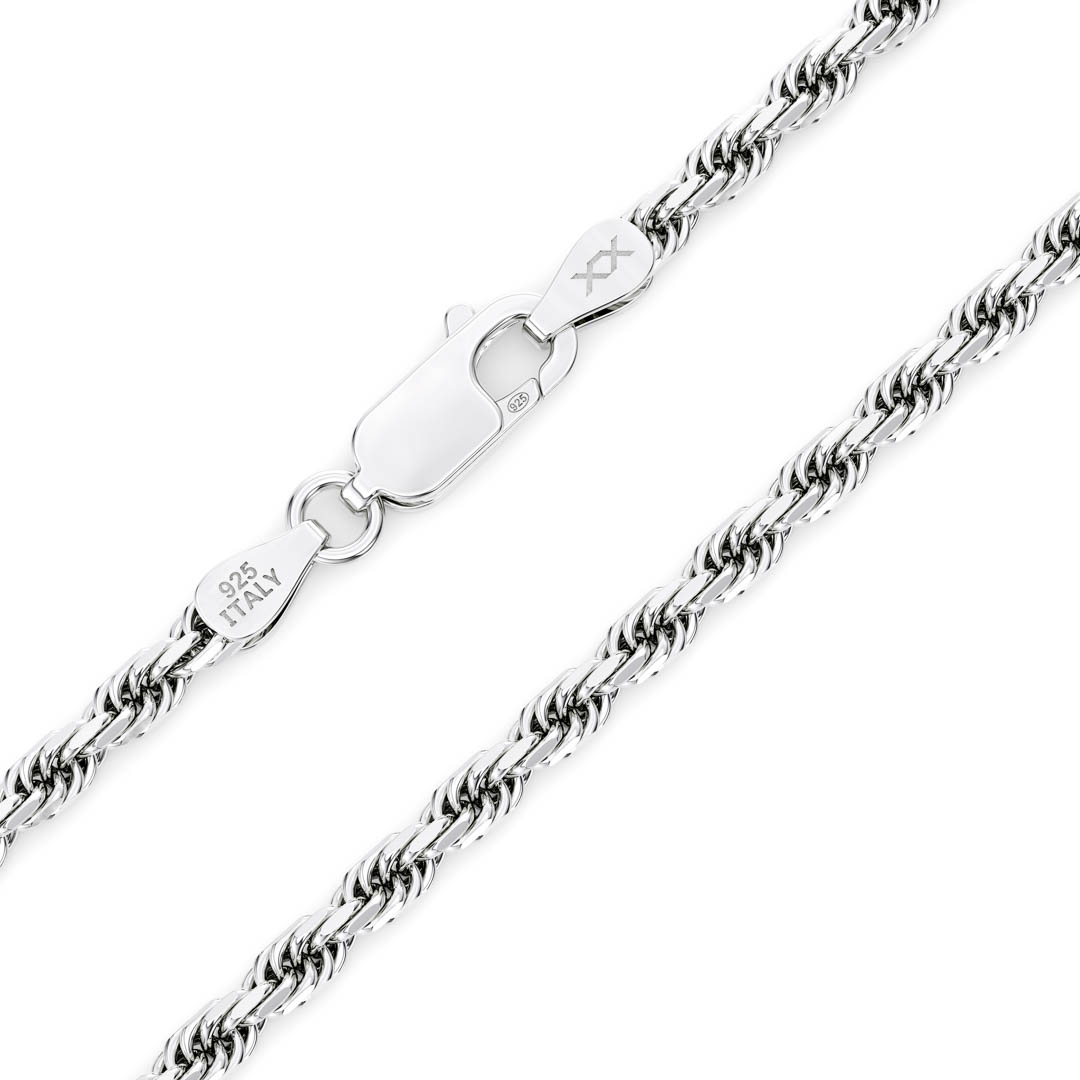 Silver Rope Chain (925 Sterling) - 24 inches long, 2mm wide 2024